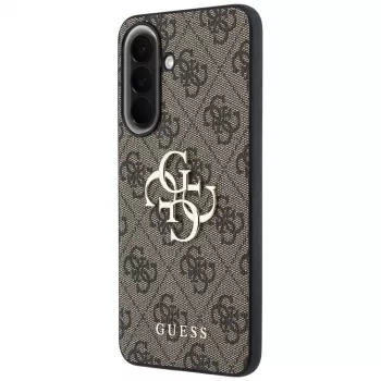 Guess Leather 4G Metal Logo Case für Samsung Galaxy A37 5G - Braun