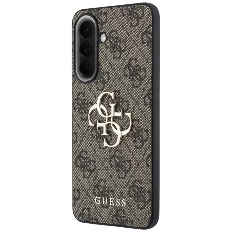 Guess Leather 4G Metal Logo Case für Samsung Galaxy A37 5G - Braun