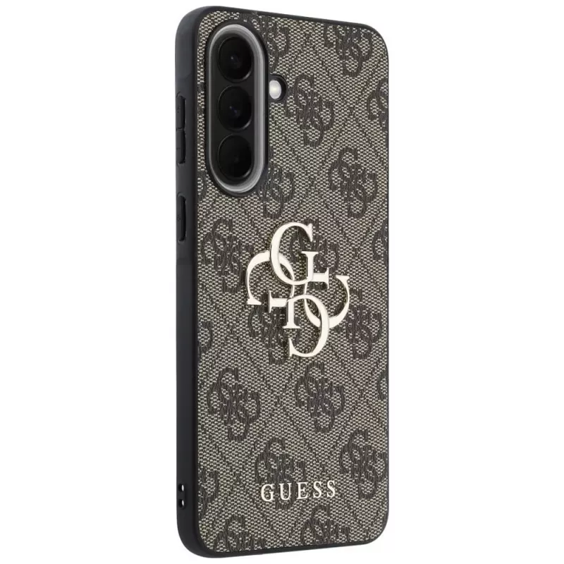 Guess Leather 4G Metal Logo Case für Samsung Galaxy A57 5G Braun