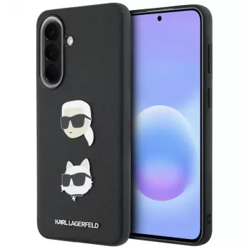 KARL LAGERFELD Protective Case für Samsung Galaxy A57 5G, Schwarz, mit Karl & Choupette Heads, Pins & Logo