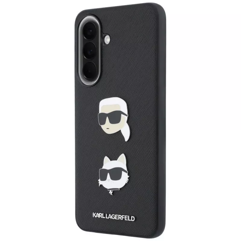 KARL LAGERFELD Protective Case für Samsung Galaxy A57 5G, Schwarz, mit Karl & Choupette Heads, Pins & Logo