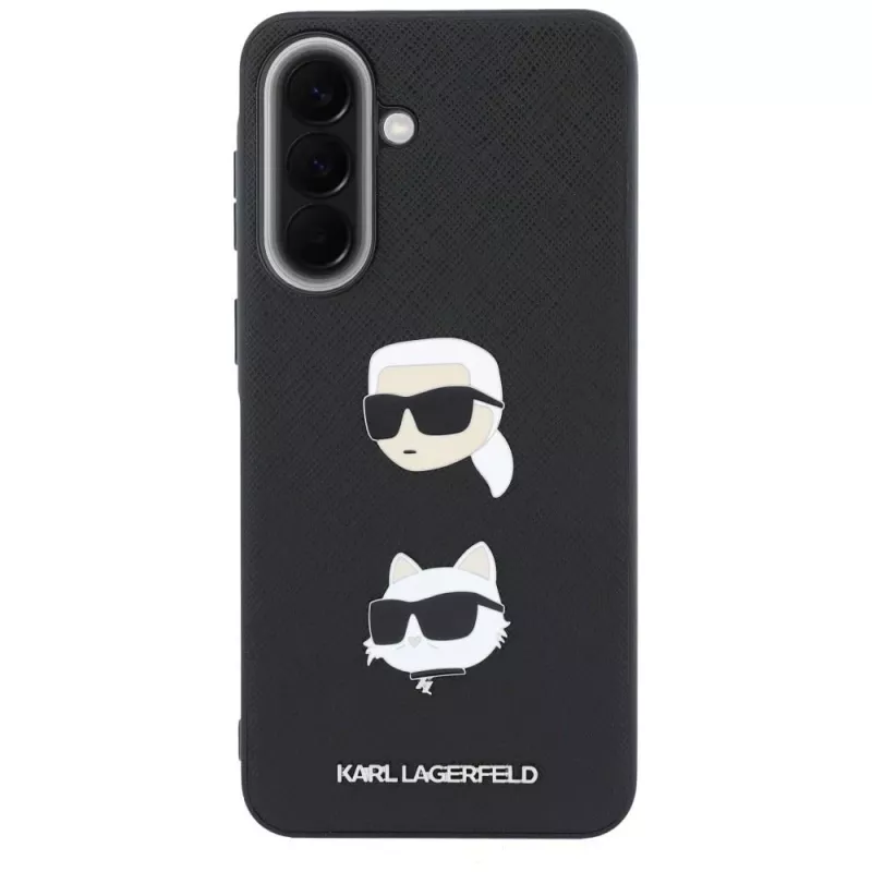 KARL LAGERFELD Protective Case für Samsung Galaxy A57 5G, Schwarz, mit Karl & Choupette Heads, Pins & Logo