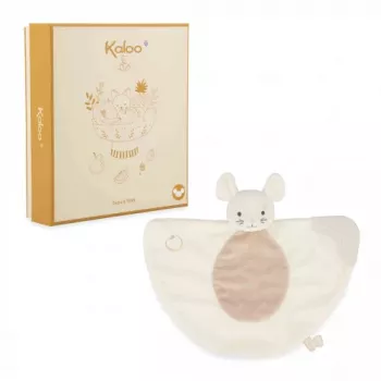 Kaloo Baby-Kuscheltuch mit Silikonbeißring 23 cm Grignoti Maus