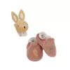 Kaloo 2-in-1 Geschenkset Hase (Rassel + Booties) Petites Chansons Kollektion