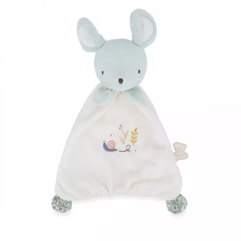 Kaloo 2-in-1 Geschenkset (Kuscheltuch + Schwangerschafts-Bola-Halskette) Maus Petites Chansons