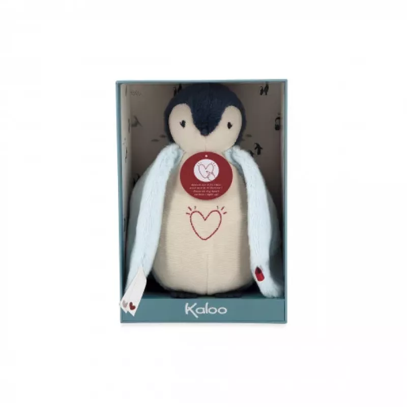 Kaloo Complices Penguin Plush Night Light mit 7-Farben-LED und Schlafliedern