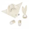 Kaloo 3-in-1 Geschenkset Hase (Kuscheltuch + Beißring + Stiefeletten) Creme Lapinoo Kollektion