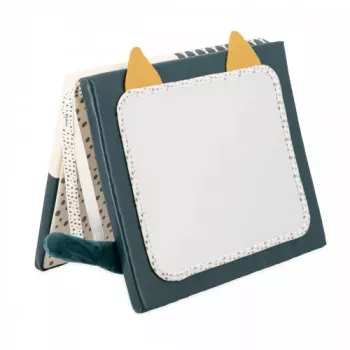 Kaloo Stimuli Sensory Activity Mirror - Mehrfarbig, kontrastreicher Stoff-Babyspiegel mit Knisterpapier und Texturen