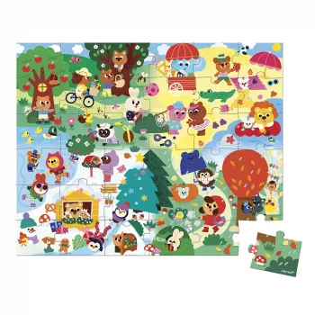 Janod Puzzle im Koffer Vier Jahreszeiten 36 Teile 4+ Hergestellt in Frankreich