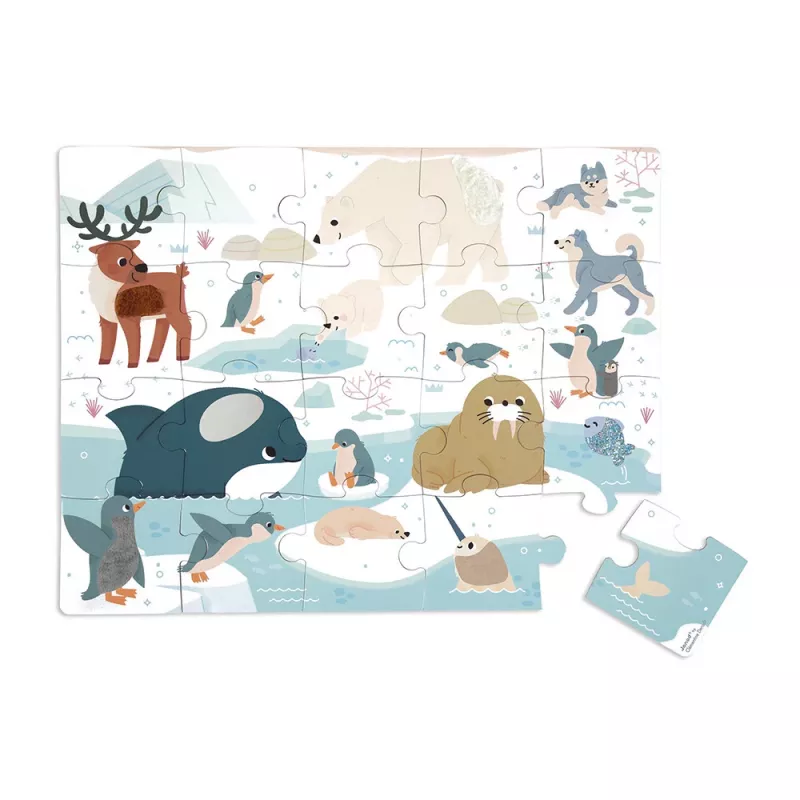 Janod Sensory Touch Puzzle Polar Land 20 Teile ab 2 Jahren