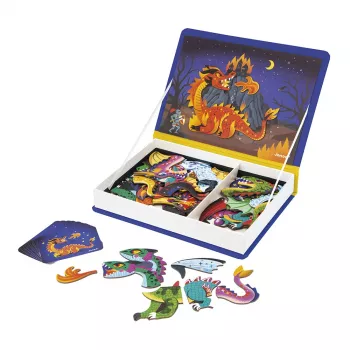 Janod Magnetibook Smoki magnetisches Buchspiel – Drachen-Fantasy-Thema
