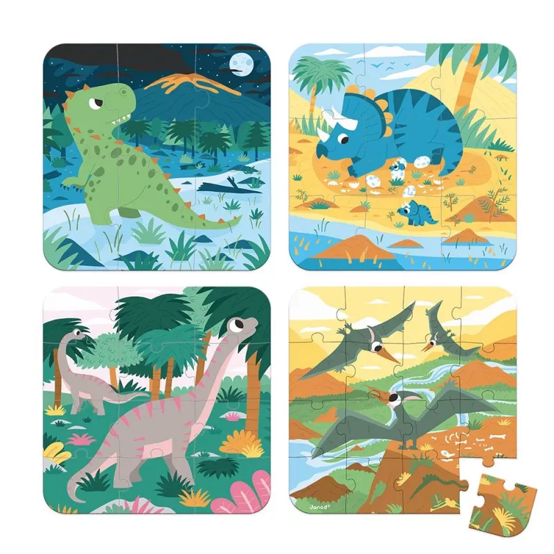 Janod Progressives Puzzle Dinosaurier J02541