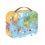 Janod Weltkarte Puzzle im Koffer 300 Teile