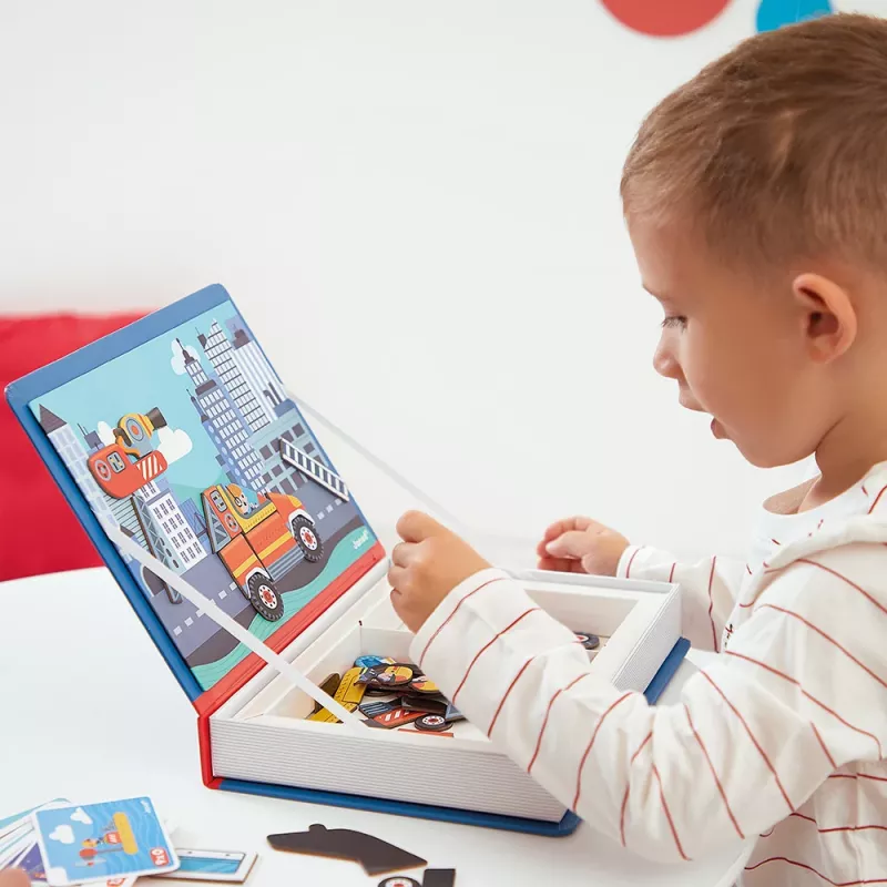 Janod Magnetibook Feuerwehr Magnetisches Kreativspiel-Set
