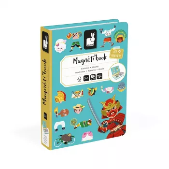 Janod Magnetibook Historia - Magnetisches Lernspielzeug für Kinder von 3-8 Jahren