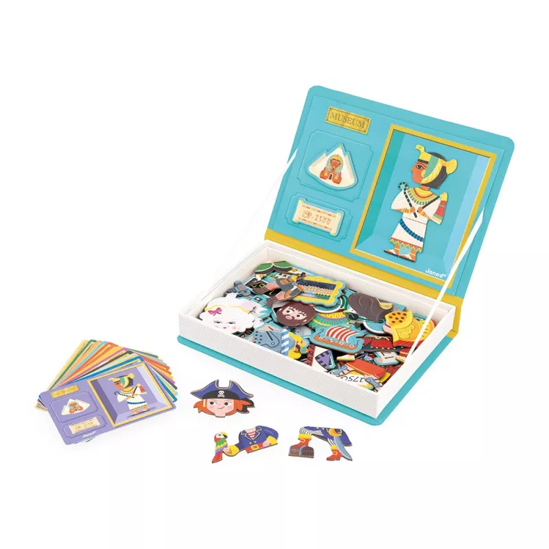 Janod Magnetibook Historia - Magnetisches Lernspielzeug für Kinder von 3-8 Jahren