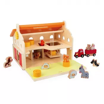 Janod Farma Bauernhof-Spielset aus Holz J03318