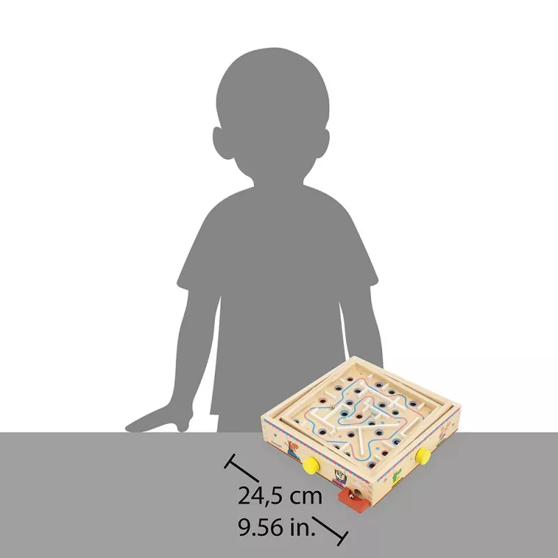 Janod Applepop Kugellabyrinth-Spiel – Holzlabyrinth mit Magnetstift für Kinder ab 5