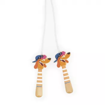 Janod Applepop Hundespringseil mit Holzgriffen 3+