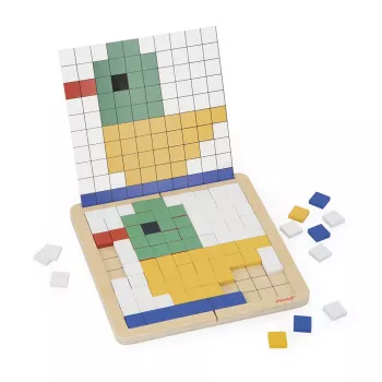 Janod Holzmosaik-Puzzle Symmetrie und Codierung 4in1 5+