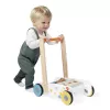 Janod Pure Schiebe-Lauflernwagen mit Bausteinen und Formensortierer, 12m+