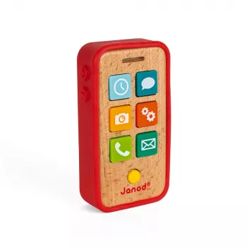 Janod Holzspielzeug Telefon mit Geräuschen J05334