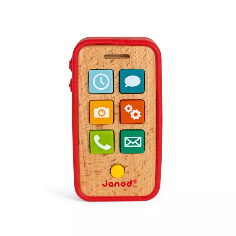 Janod Holzspielzeug Telefon mit Geräuschen J05334
