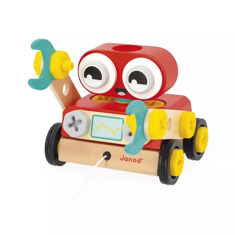 Janod Brico'Kids Holzroboter zum Zusammenbauen und Ziehen 2+