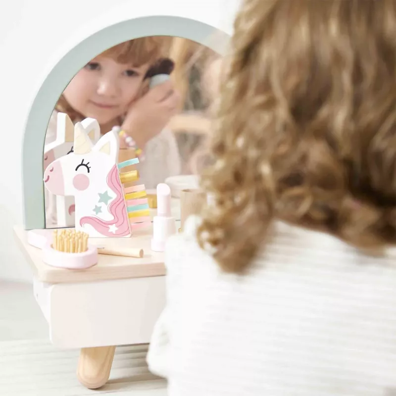 Janod Schminktisch aus Holz mit Zubehör Einhorn 3+