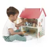 JANOD Lilliputiens Puppenhaus aus Holz mit 15 Zubehörteilen J06467