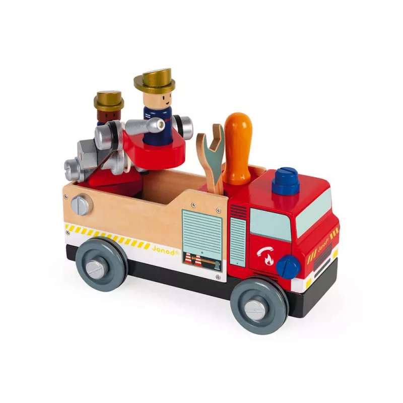 Janod Brico'kids Feuerwehrauto zum Zusammenbauen mit Werkzeugen