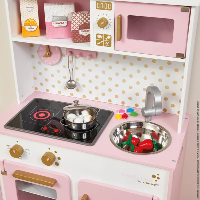Janod Candy Chic Große Holzspielküche mit Sound