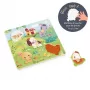 Janod Pure Sensorisches Holzpuzzle Bauernhoftiere 7 Teile