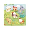 Janod Pure Sensorisches Holzpuzzle Bauernhoftiere 7 Teile