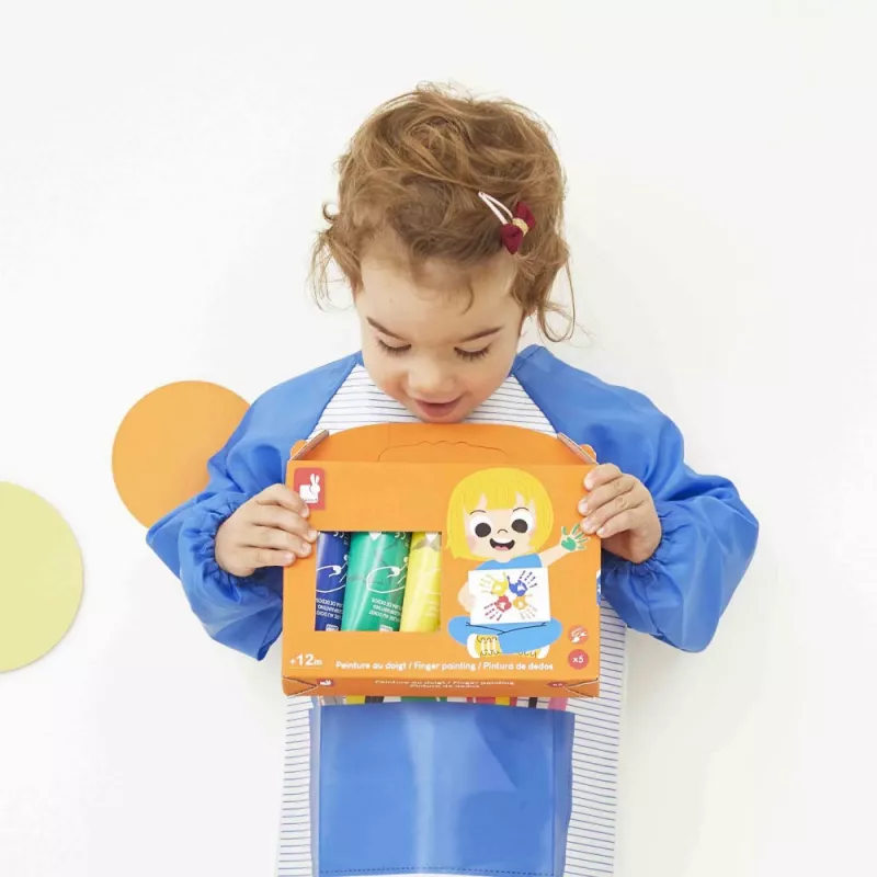 JANOD Finger Paints 5 Farben 400 ml Wasserbasiert Ungiftig Abwaschbar Kunstfarbe für Kleinkinder ab 18 Monaten