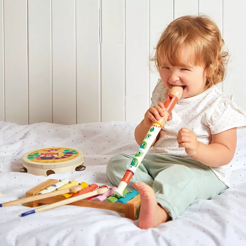 Janod Gioia Musikspielzeug-Set – 5 Instrumente, aus Holz, Pastellfarben, ab 18 Monaten