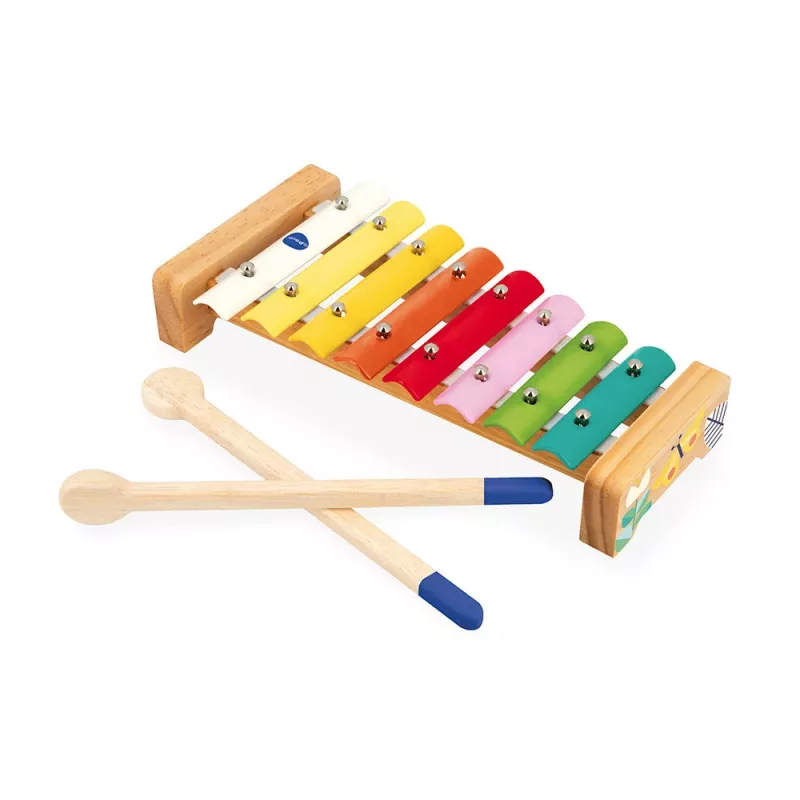 Janod Gioia Musikspielzeug-Set – 5 Instrumente, aus Holz, Pastellfarben, ab 18 Monaten