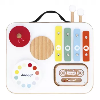 Janod Confetti Musical Activity Board mit Tragegriff J07679