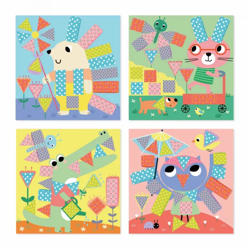 Janod My Arts & Crafts Wycinanki Przyklejanki Papierschneide- und Klebeset