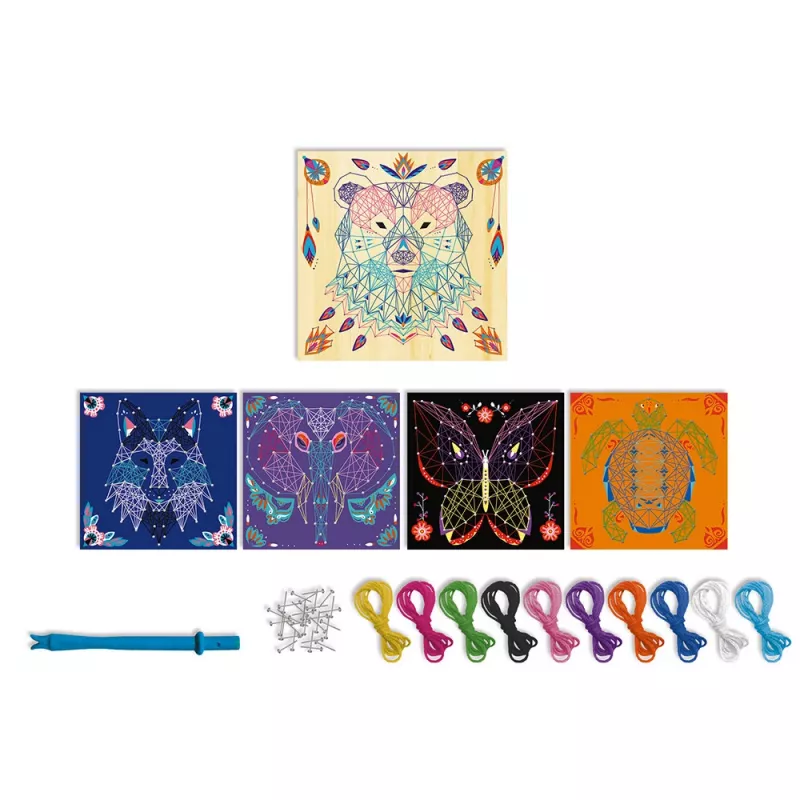 Janod 3D String Art Animals Kreativ-Bastelset