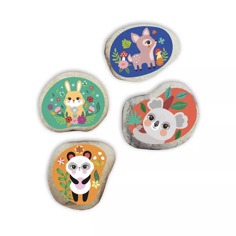 Janod Kreativ-Set Deko-Steine 4 Stück Kleine Tiere 6+