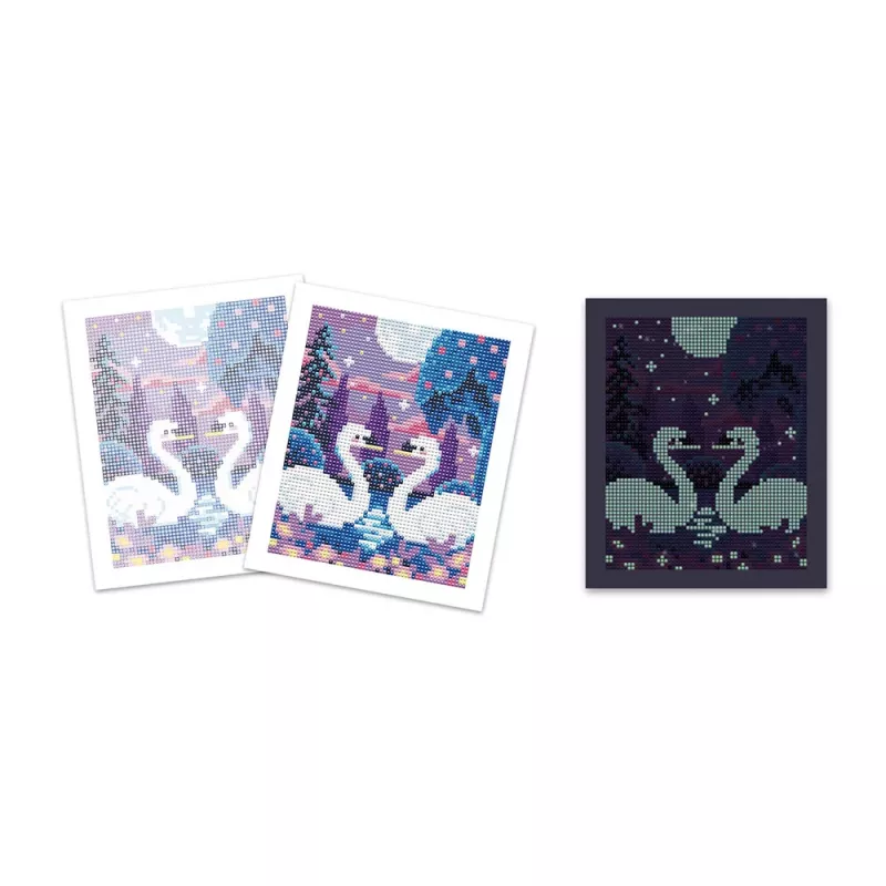 Janod Diamond Painting Kit Glow-in-the-Dark Moonlight Night Scene 8+