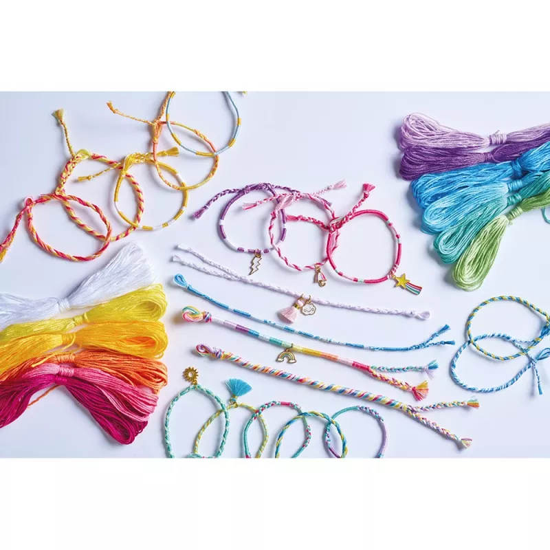 Janod Kreativ-Bastelset für Schmuckherstellung Regenbogen-Armbänder 30 Teile 8+
