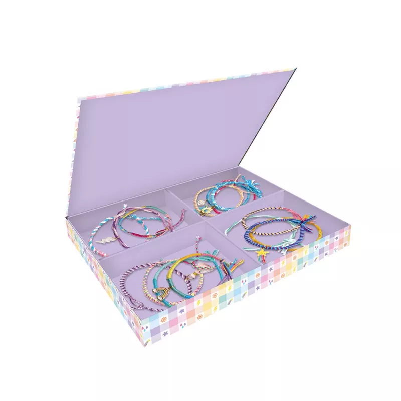 Janod Kreativ-Bastelset für Schmuckherstellung Regenbogen-Armbänder 30 Teile 8+
