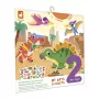 Janod My Arts & Crafts Dinosaur Reusable Sticker Set for Toddlers 2+