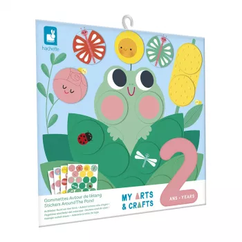 Janod My Arts & Crafts Kreativ-Set für 2-Jährige, runde Sticker „Rund um den Teich“