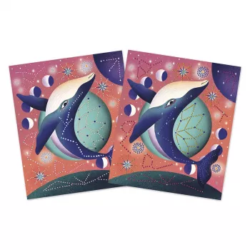 Janod Kreativset Punktmalerei Pointillismus 3D Weltraumtiere 8+