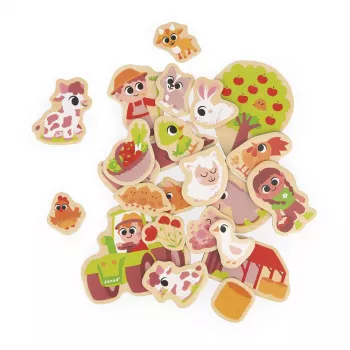 Janod Magnet-Spielset Auf dem Bauernhof, 24 Teile