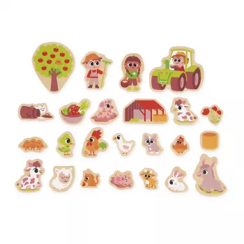 Janod Magnet-Spielset Auf dem Bauernhof, 24 Teile