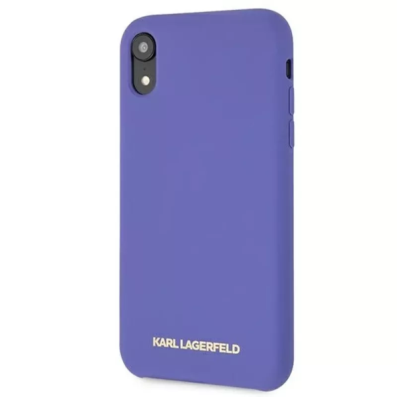 Karl Lagerfeld KLHCI61SLVOG Silikon-Hardcase für Apple iPhone Xr - Violett